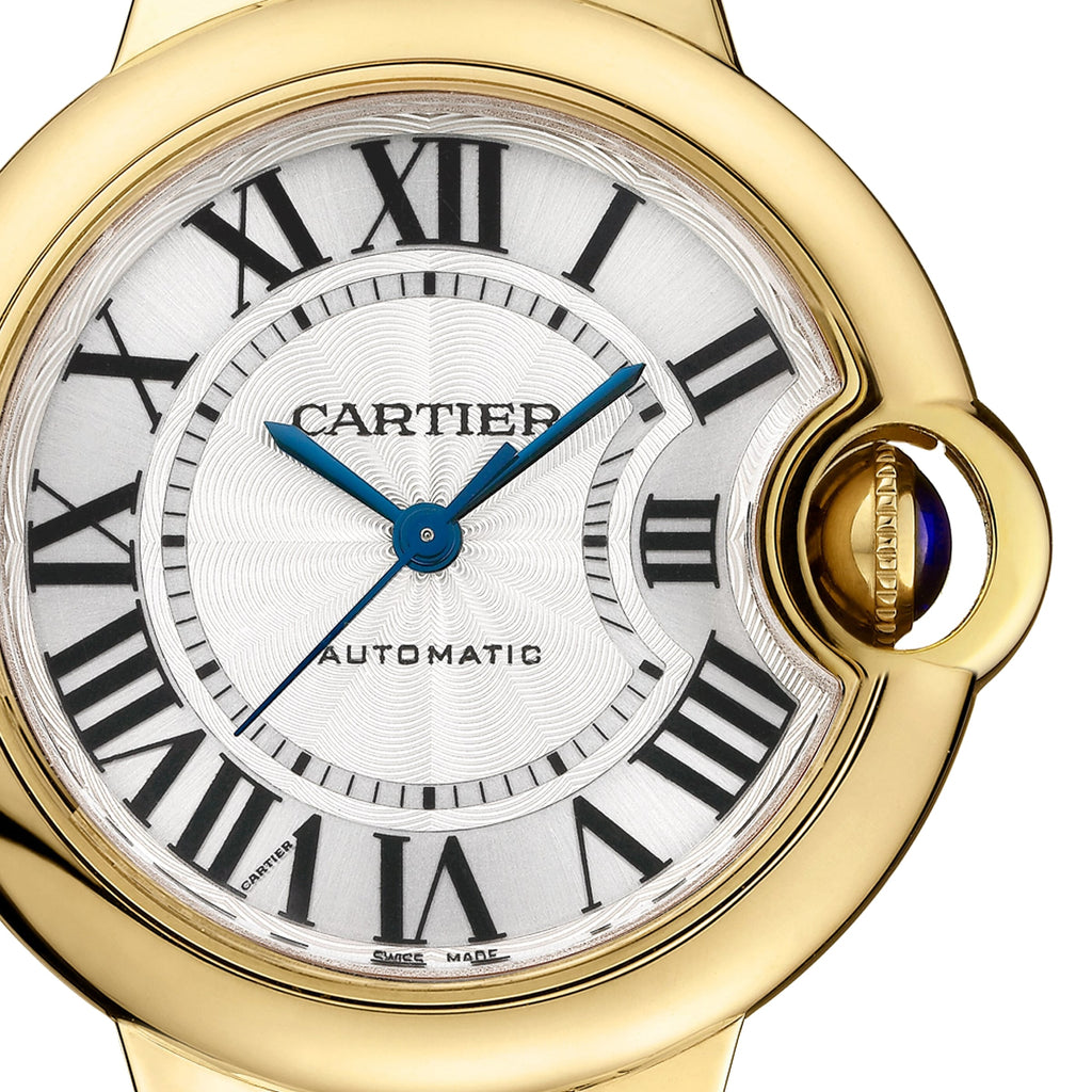 Ballon Bleu de Cartier 33 | 33mm, 18K Yellow Gold, Silver Dial, Gold Bezel