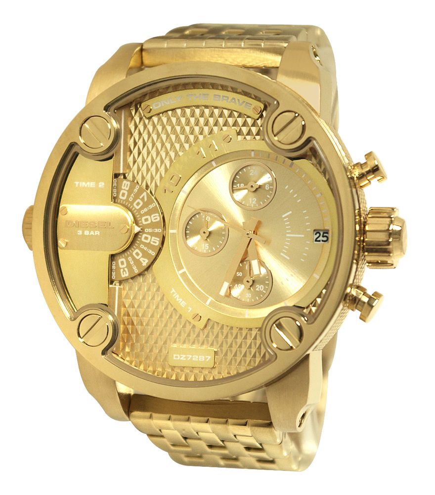 Diesel DZ7287 Big Daddy Analog Men's Watch – Gold Dial & Gold Stainless Steel Strap
