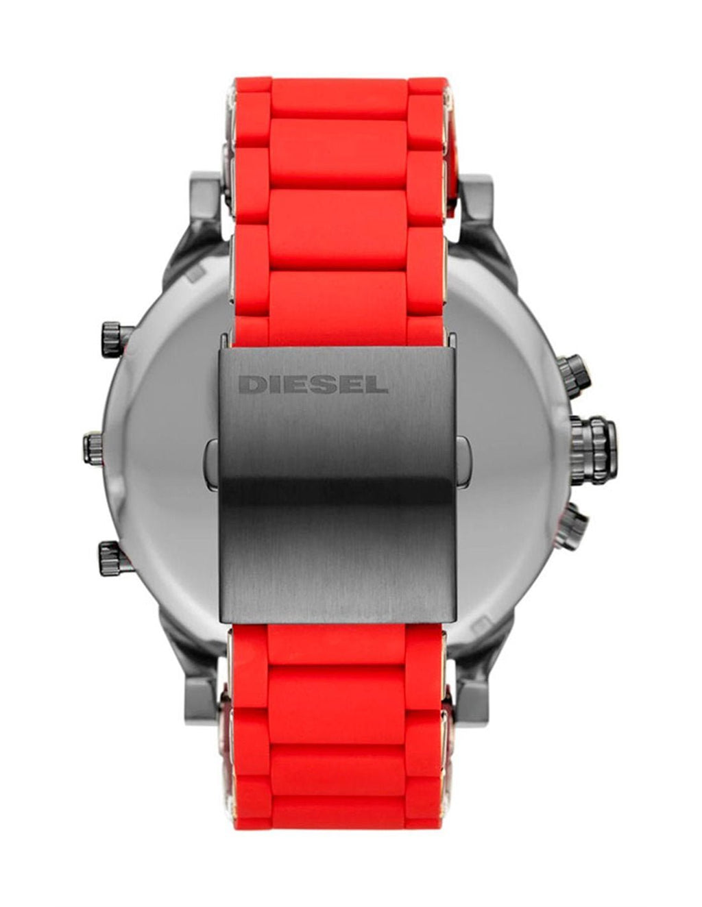 Diesel DZ7370 Mr. Daddy 2.0 Chronograph Men's Watch – Black Dial & Red Silicone Strap