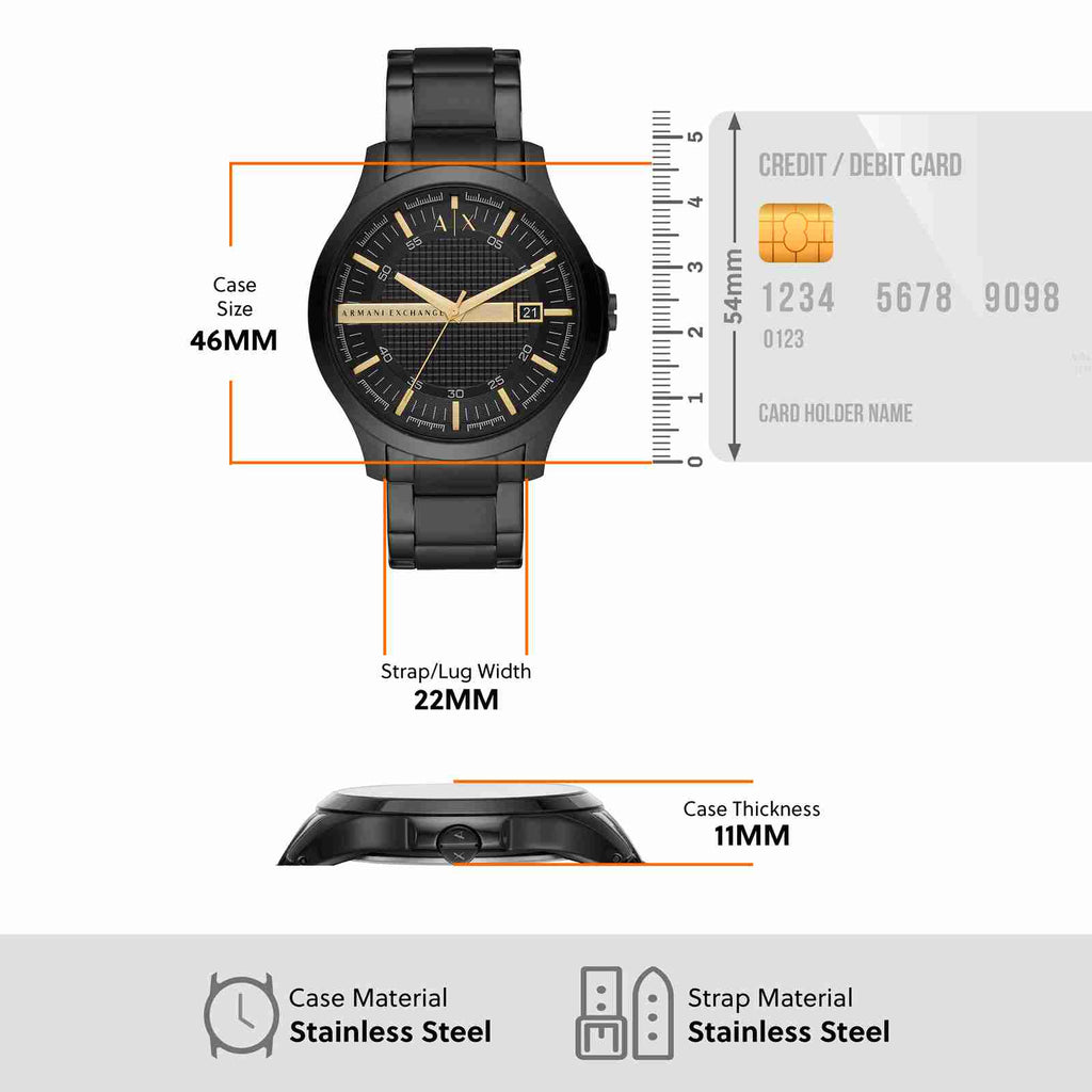 Armani Exchange Hampton AX2413 Men's Chronograph – Black Dial with Black Stainless Steel Strap